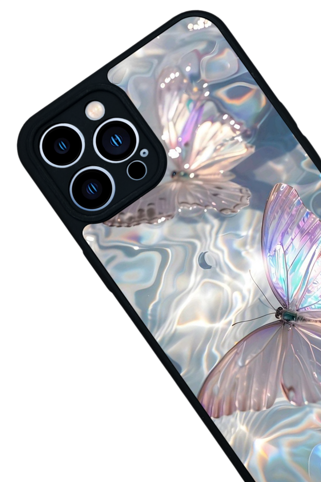 iPhone 13 Pro Max Uyumlu Kelebek Tasarımlı Glossy Premium Kılıf