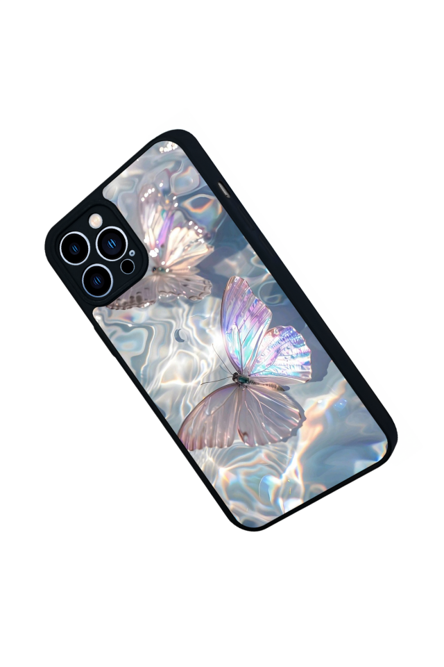 iPhone 13 Pro Max Uyumlu Kelebek Tasarımlı Glossy Premium Kılıf