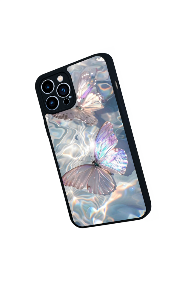 iPhone 13 Pro Max Uyumlu Kelebek Tasarımlı Glossy Premium Kılıf