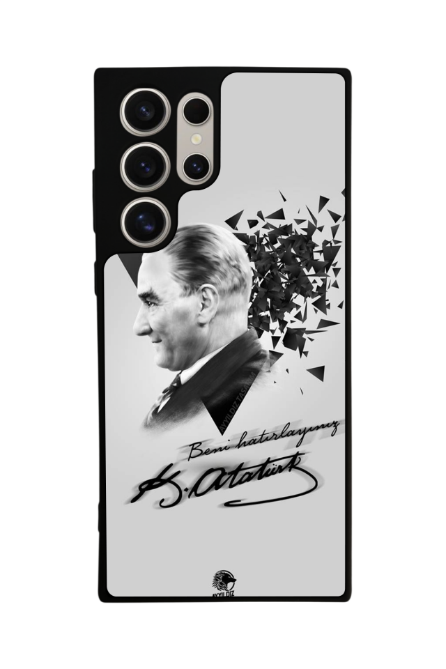 Samsung Galaxy S22 Ultra Uyumlu Mustafa Kemal Ataturk Tasarımlı Glossy Premium Kılıf
