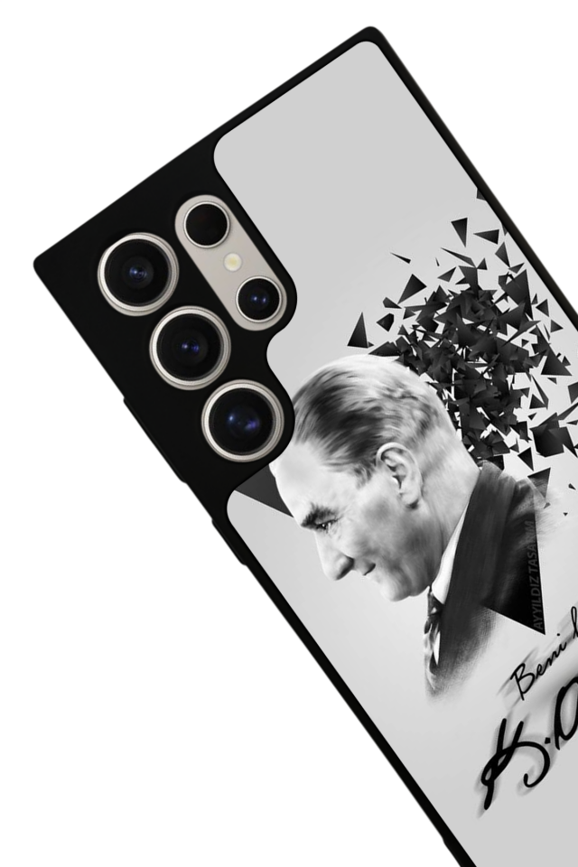 Samsung Galaxy S22 Ultra Uyumlu Mustafa Kemal Ataturk Tasarımlı Glossy Premium Kılıf
