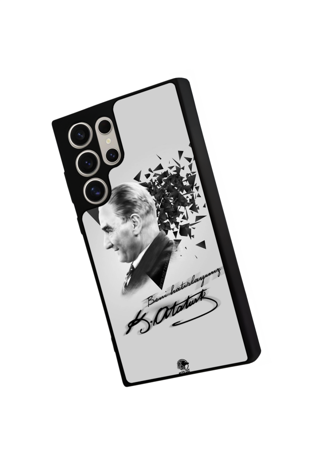 Samsung Galaxy S22 Ultra Uyumlu Mustafa Kemal Ataturk Tasarımlı Glossy Premium Kılıf