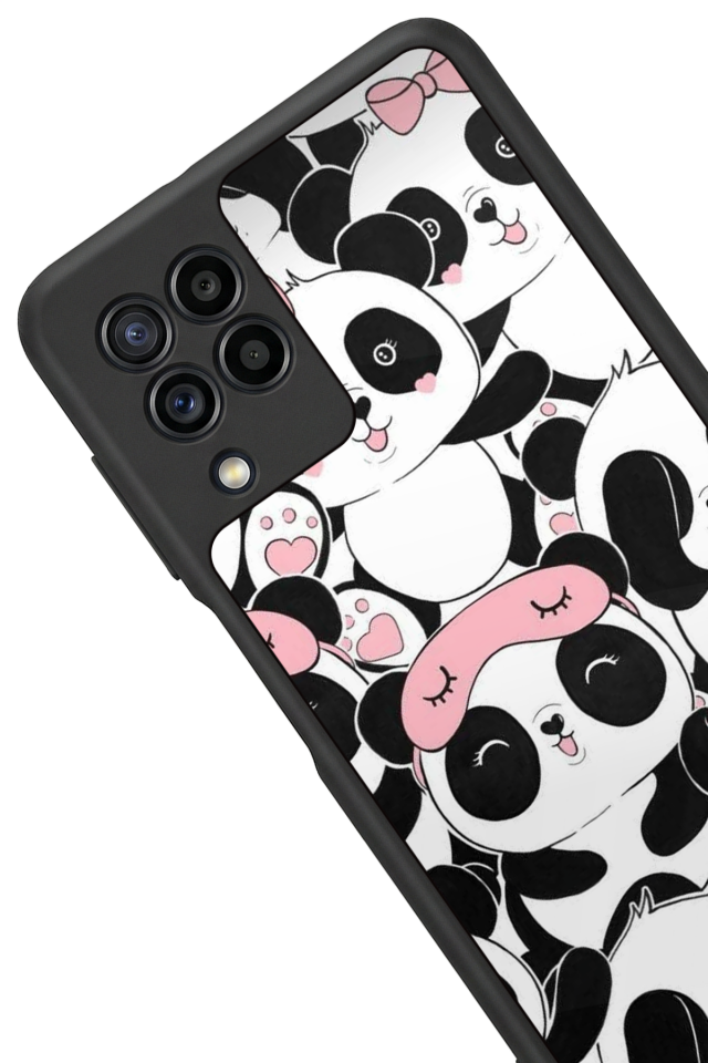 Samsung Galaxy M32 Uyumlu Panda Tasarımlı Glossy Premium Kılıf