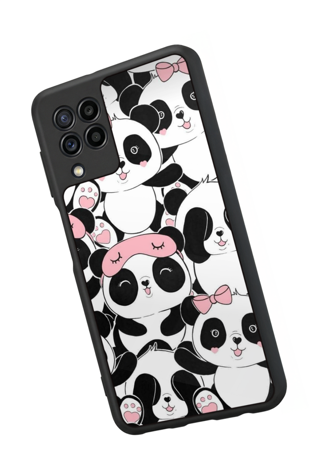 Samsung Galaxy M32 Uyumlu Panda Tasarımlı Glossy Premium Kılıf