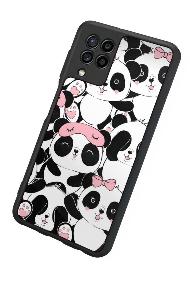 Samsung Galaxy M32 Uyumlu Panda Tasarımlı Glossy Premium Kılıf