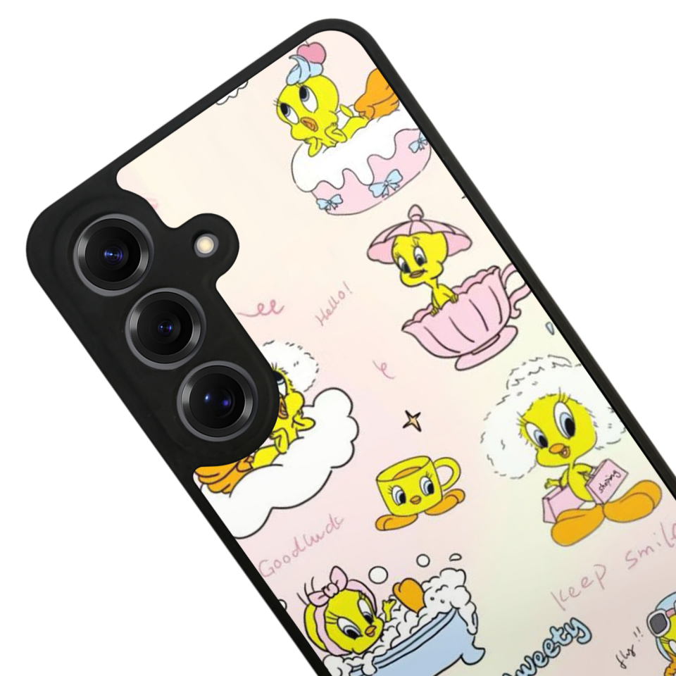 Samsung Galaxy S25 Uyumlu Tweety Tasarımlı Glossy Premium Kılıf