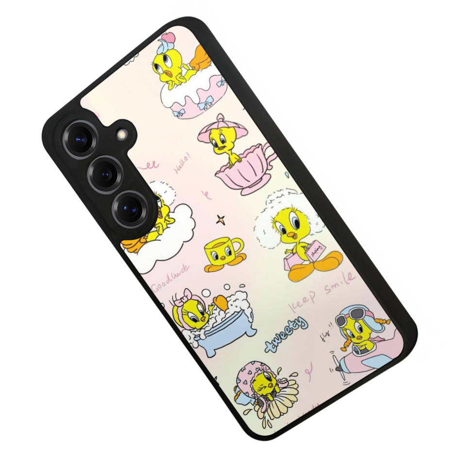 Samsung Galaxy S25 Uyumlu Tweety Tasarımlı Glossy Premium Kılıf