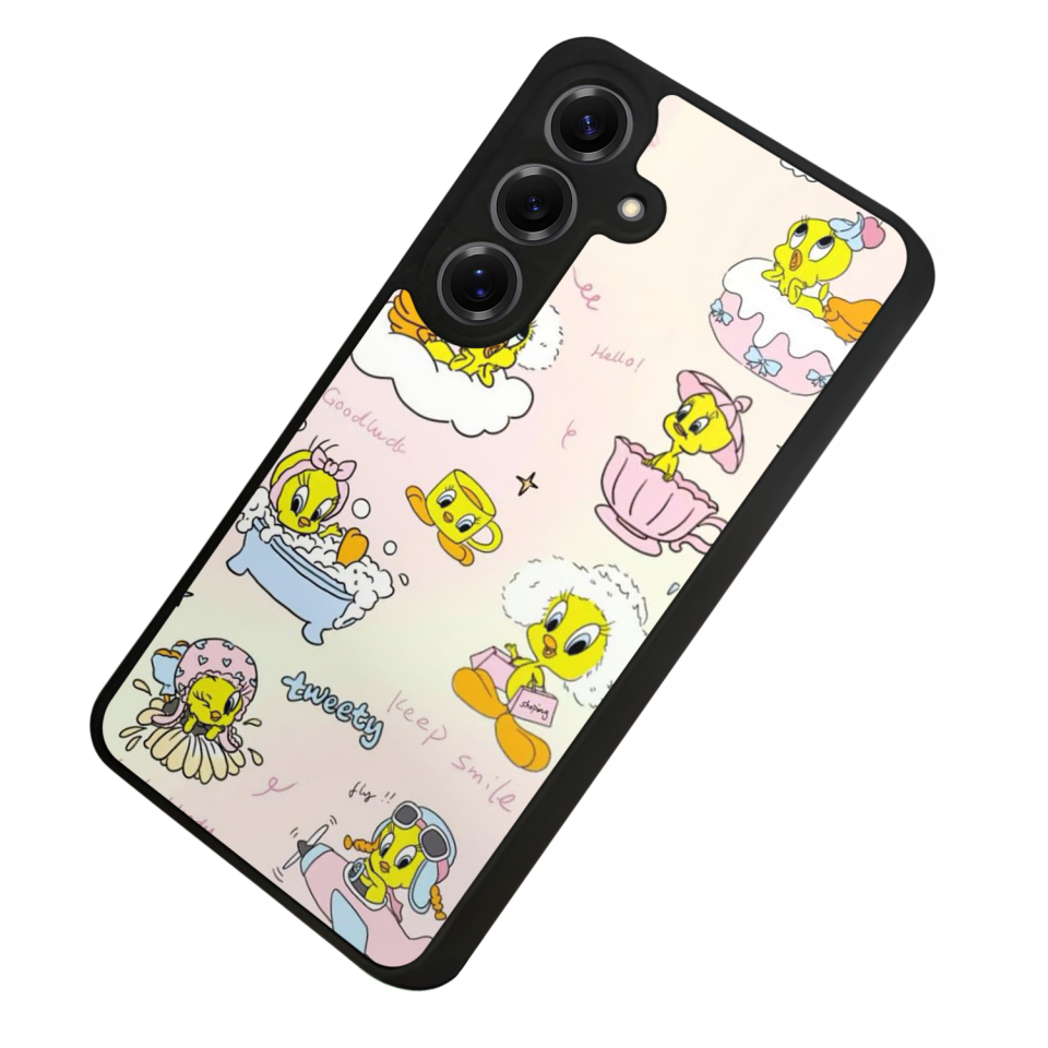 Samsung Galaxy S25 Uyumlu Tweety Tasarımlı Glossy Premium Kılıf