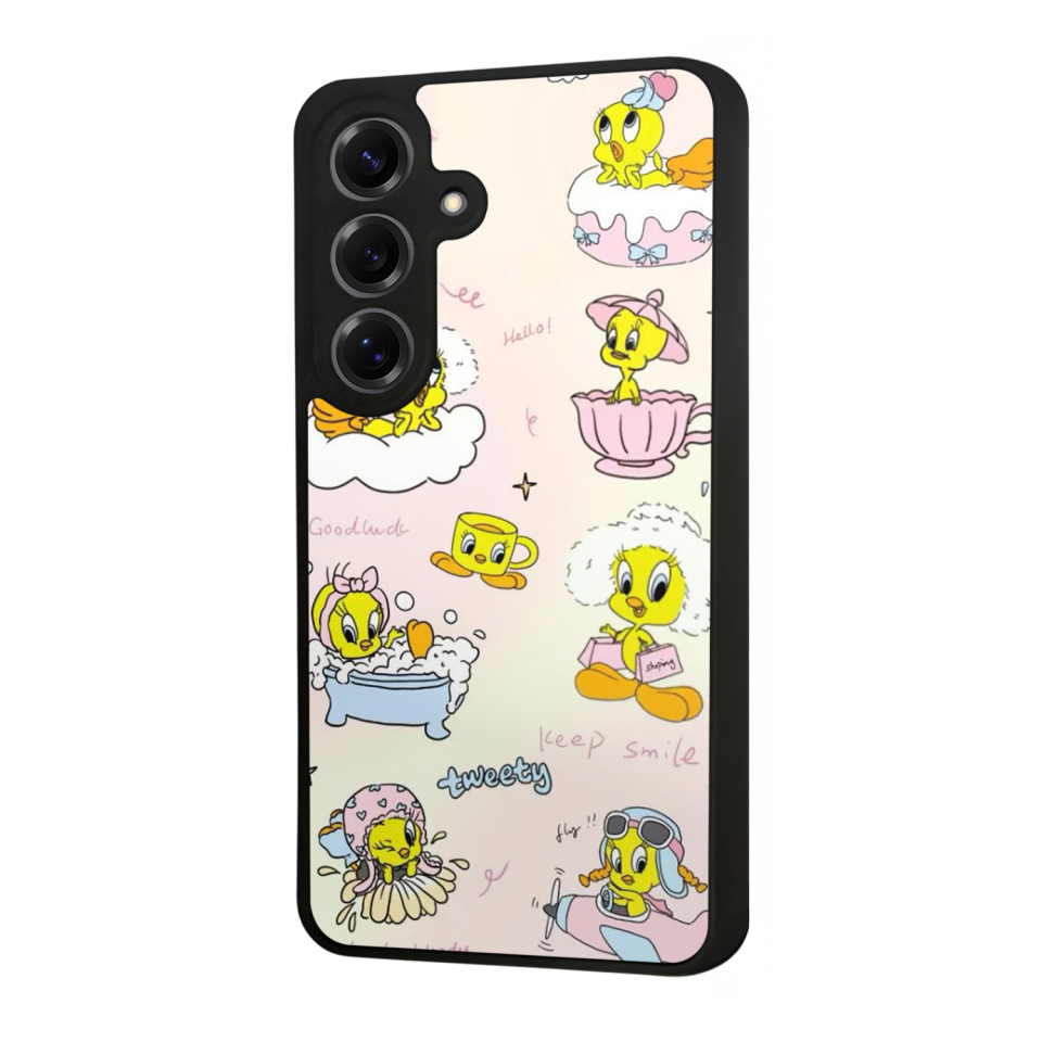 Samsung Galaxy S25 Uyumlu Tweety Tasarımlı Glossy Premium Kılıf