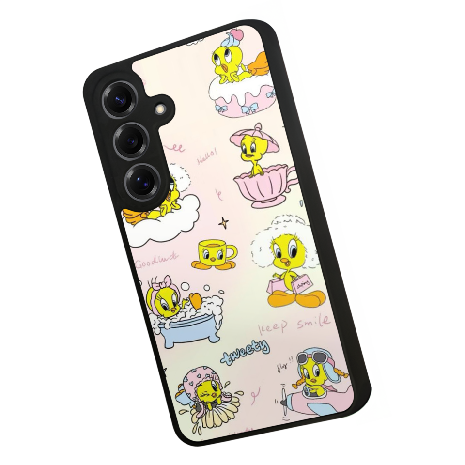 Samsung Galaxy S25 Uyumlu Tweety Tasarımlı Glossy Premium Kılıf