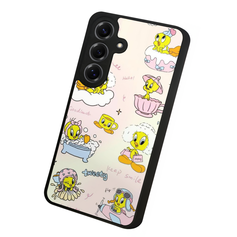 Samsung Galaxy S25 Uyumlu Tweety Tasarımlı Glossy Premium Kılıf