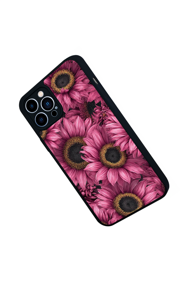 iPhone 12 Pro Max Uyumlu Cicek Tasarımlı Glossy Premium Kılıf
