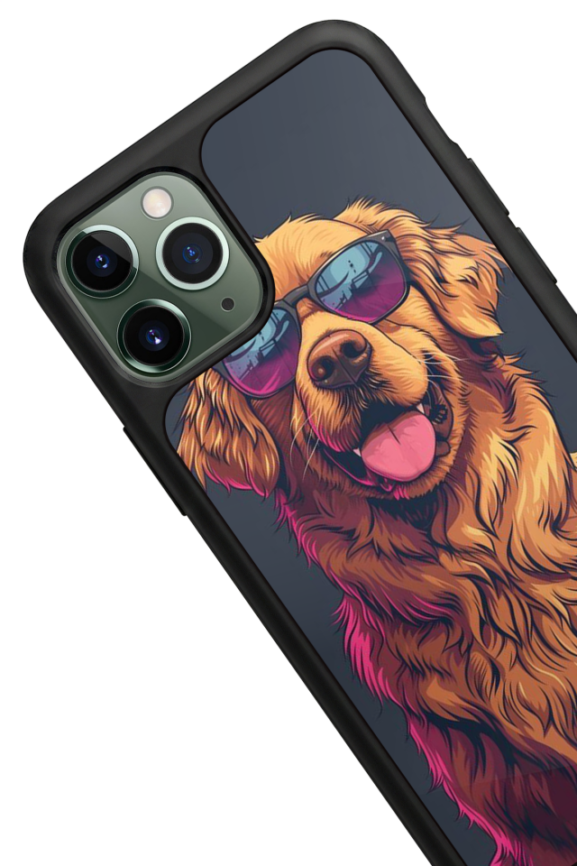 iPhone 11 Pro Uyumlu Golden Kopek Tasarımlı Glossy Premium Kılıf