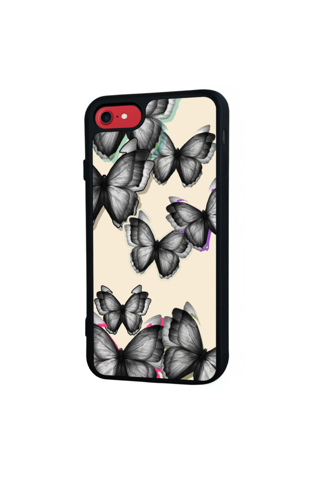 iPhone SE Uyumlu Kelebek Tasarımlı Glossy Premium Kılıf