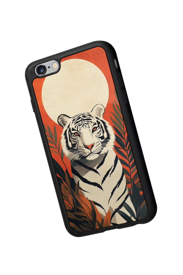 iPhone 6s Plus Uyumlu Kirmizi ve Kaplan Tasarımlı Glossy Premium Kılıf