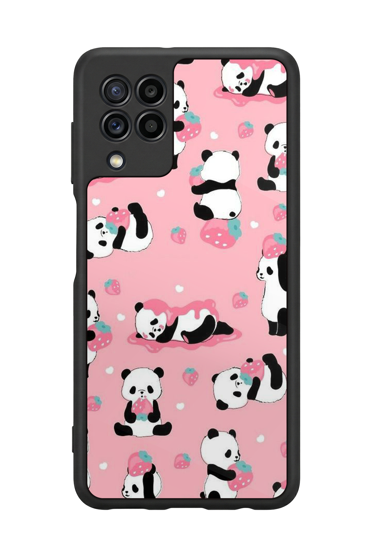 Samsung Galaxy M32 Uyumlu Panda Tasarımlı Glossy Premium Kılıf