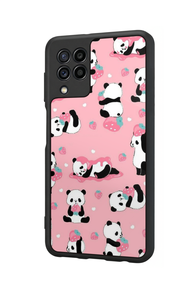 Samsung Galaxy M32 Uyumlu Panda Tasarımlı Glossy Premium Kılıf