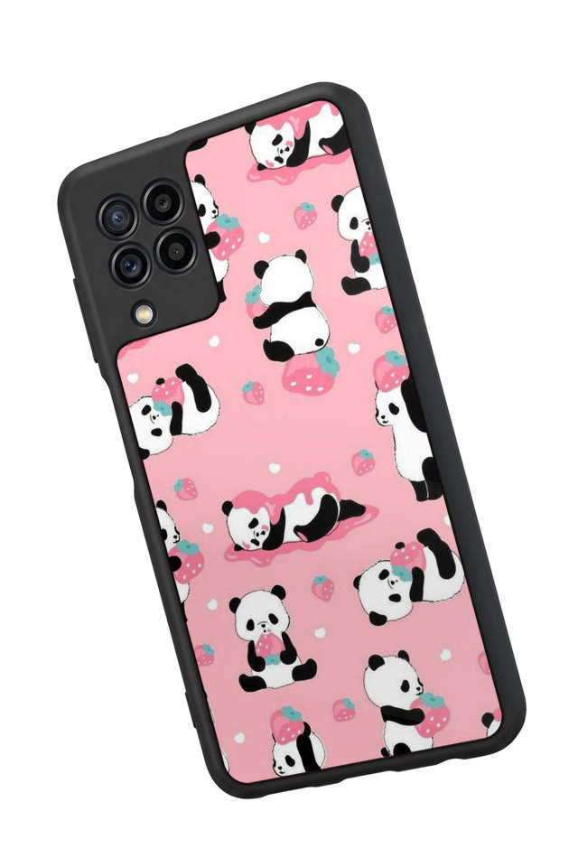 Samsung Galaxy M32 Uyumlu Panda Tasarımlı Glossy Premium Kılıf