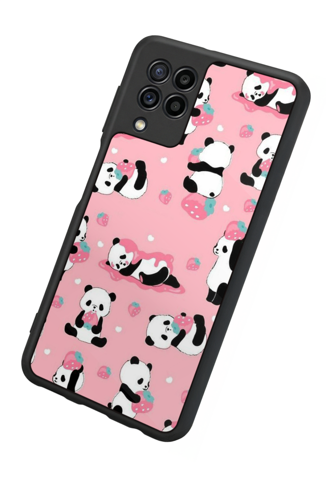 Samsung Galaxy M32 Uyumlu Panda Tasarımlı Glossy Premium Kılıf