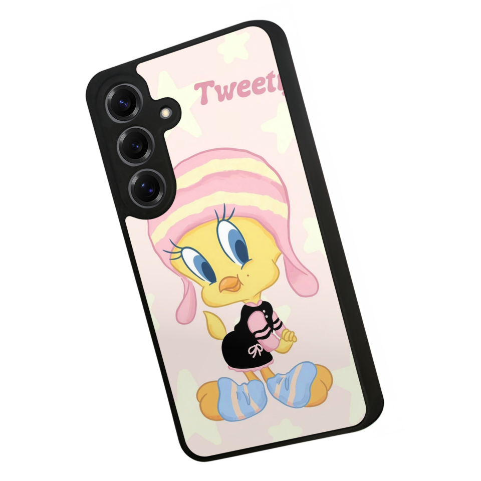 Samsung Galaxy S25 Uyumlu Tweety Tasarımlı Glossy Premium Kılıf