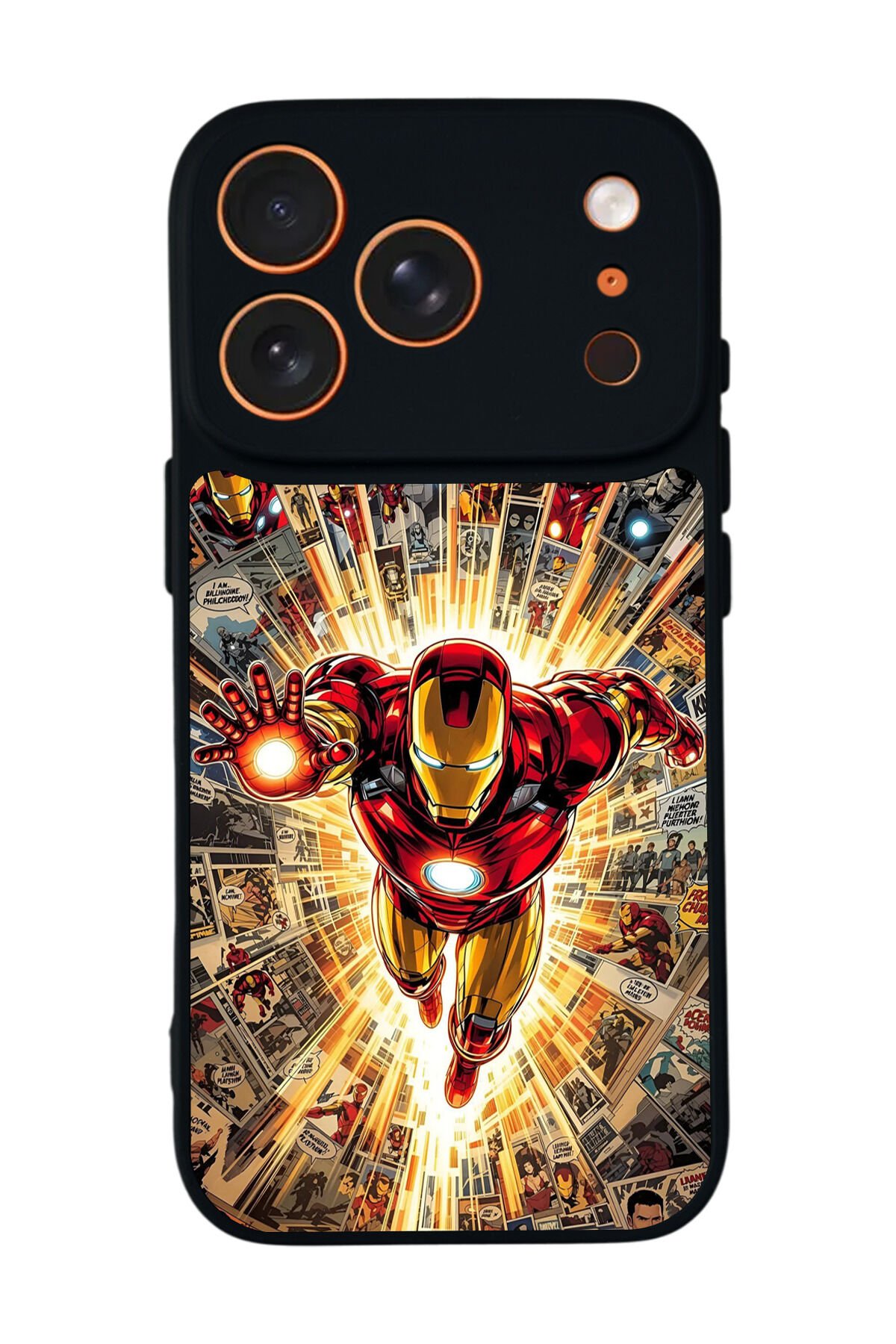 iPhone 17 Pro Max Uyumlu Iron Man ( Demir Adam ) Tasarımlı Glossy Premium Kılıf