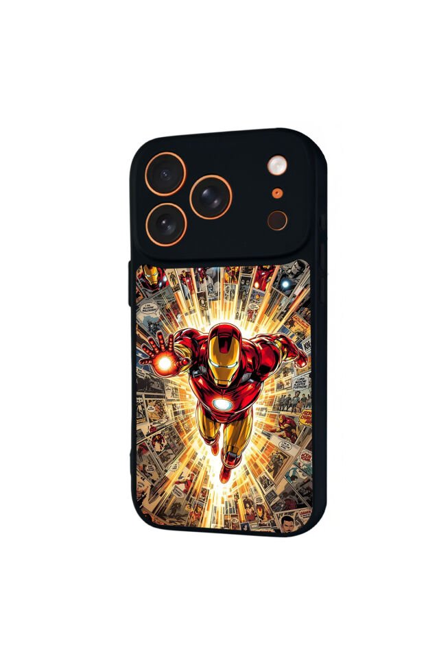 iPhone 17 Pro Max Uyumlu Iron Man ( Demir Adam ) Tasarımlı Glossy Premium Kılıf