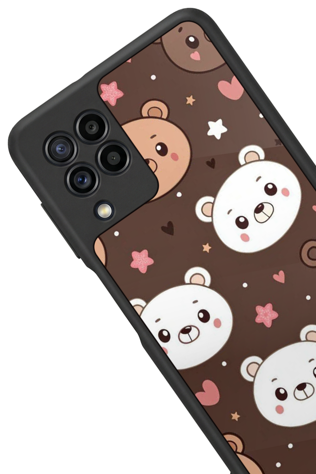 Samsung Galaxy M32 Uyumlu Ayı Tasarımlı Glossy Premium Kılıf