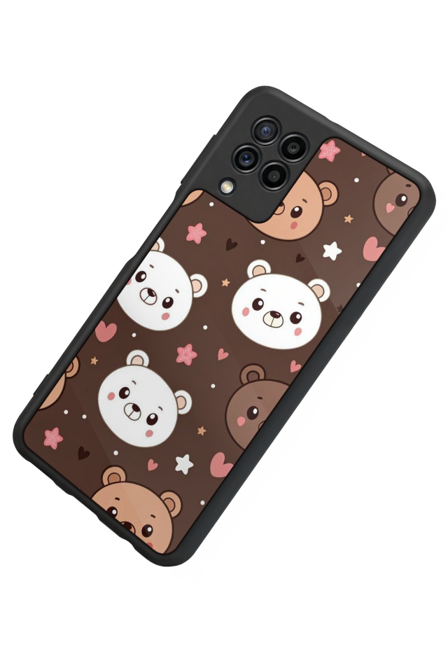 Samsung Galaxy M32 Uyumlu Ayı Tasarımlı Glossy Premium Kılıf