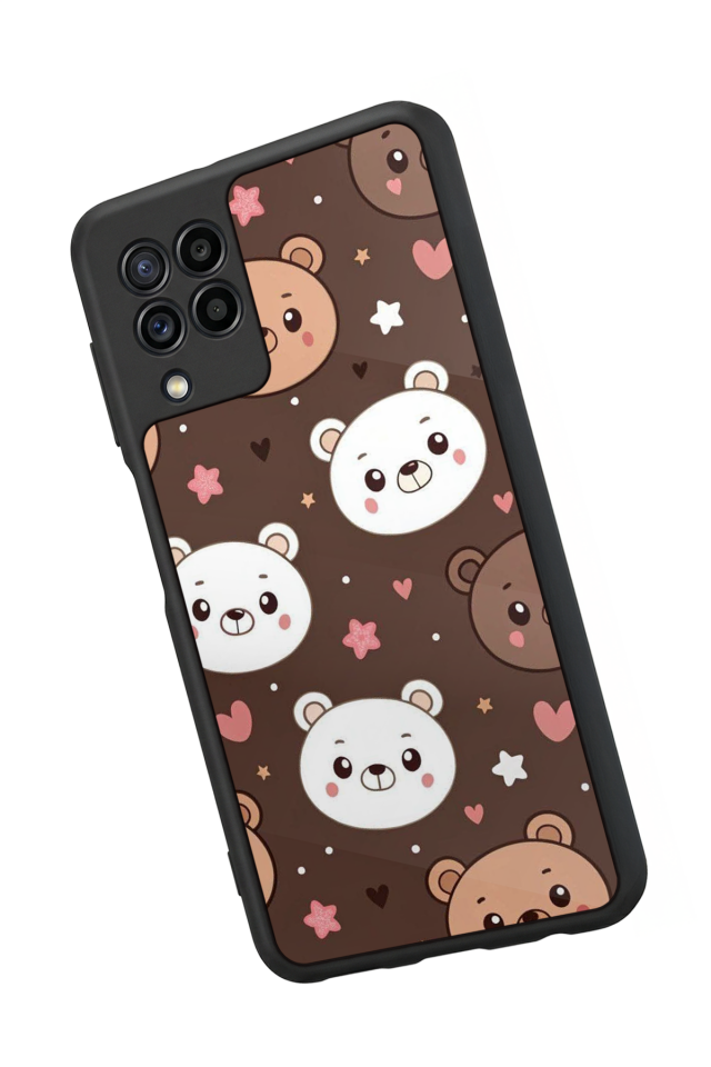 Samsung Galaxy M32 Uyumlu Ayı Tasarımlı Glossy Premium Kılıf