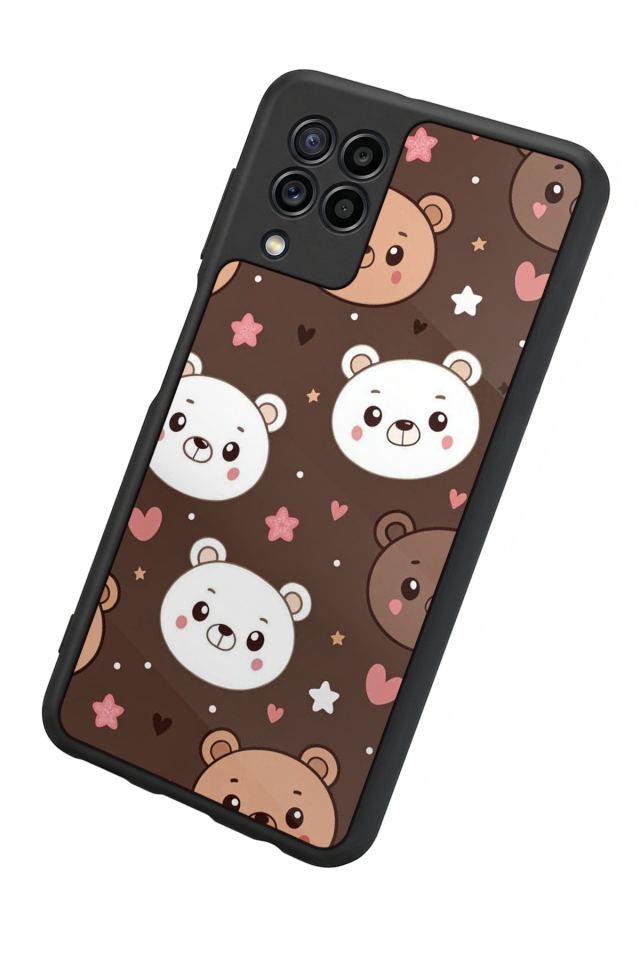 Samsung Galaxy M32 Uyumlu Ayı Tasarımlı Glossy Premium Kılıf