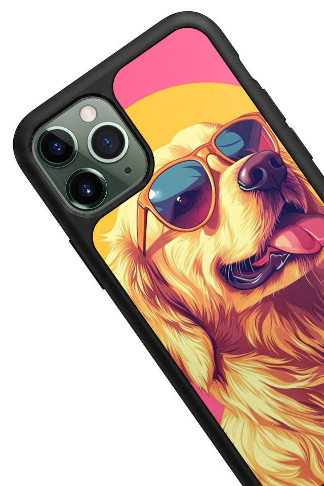 iPhone 11 Pro Uyumlu Golden Kopek Tasarımlı Glossy Premium Kılıf