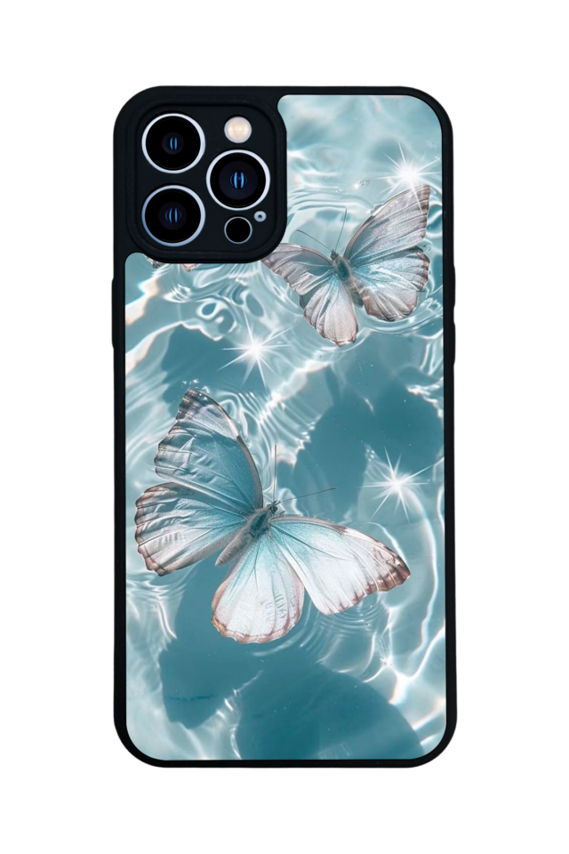 iPhone 13 Pro Max Uyumlu Kelebek Tasarımlı Glossy Premium Kılıf