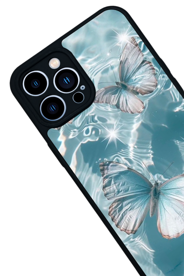iPhone 13 Pro Max Uyumlu Kelebek Tasarımlı Glossy Premium Kılıf