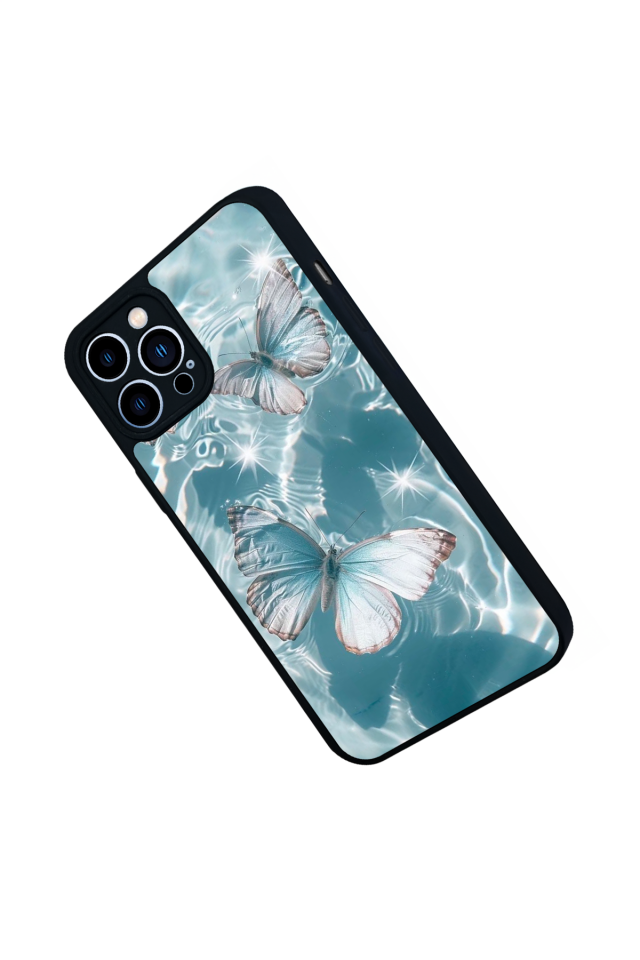 iPhone 13 Pro Max Uyumlu Kelebek Tasarımlı Glossy Premium Kılıf