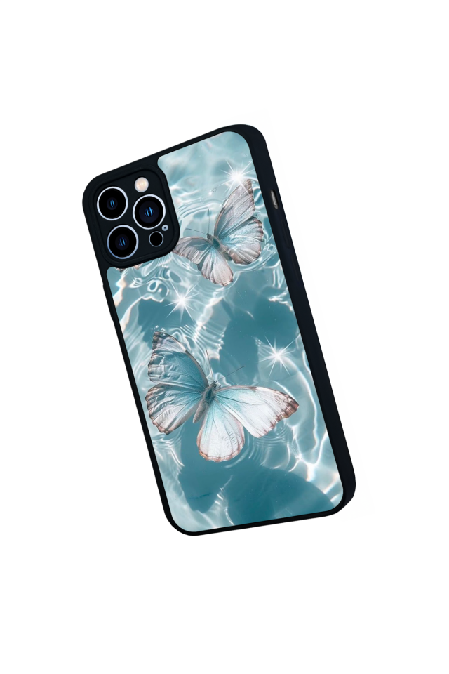 iPhone 13 Pro Max Uyumlu Kelebek Tasarımlı Glossy Premium Kılıf