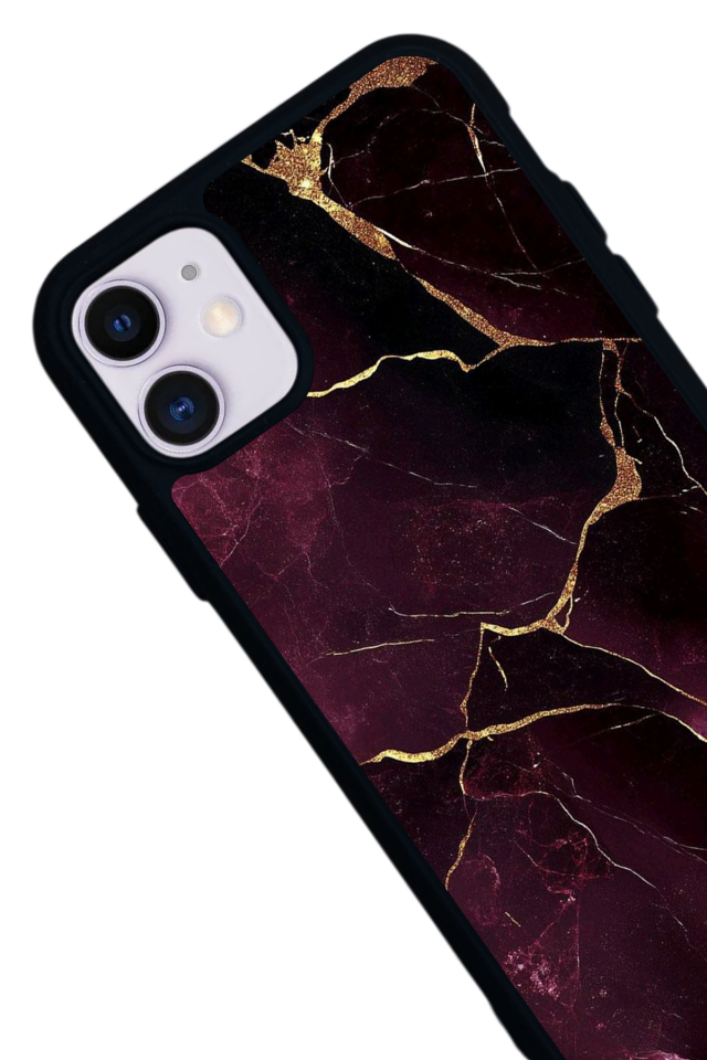 iPhone 11 Uyumlu Mermer Marble Tasarımlı Glossy Premium Kılıf