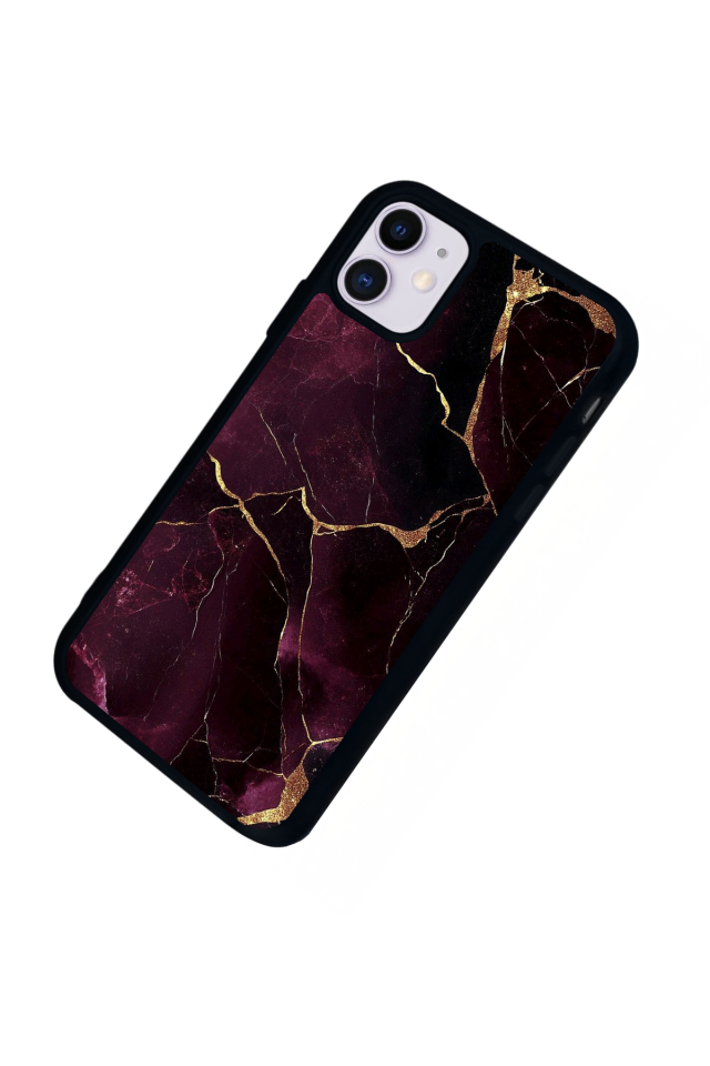 iPhone 11 Uyumlu Mermer Marble Tasarımlı Glossy Premium Kılıf