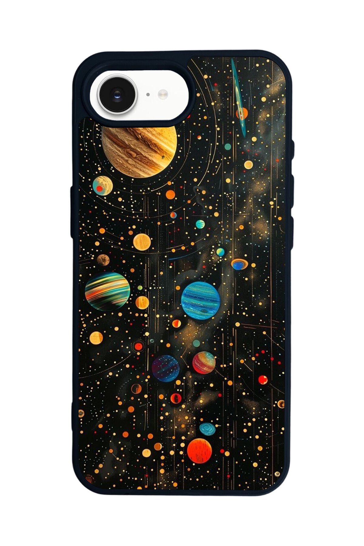 iPhone 16E Uyumlu Uzay Tasarımlı Glossy Premium Kılıf