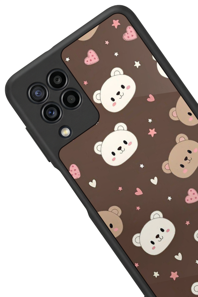 Samsung Galaxy M32 Uyumlu Ayı Tasarımlı Glossy Premium Kılıf