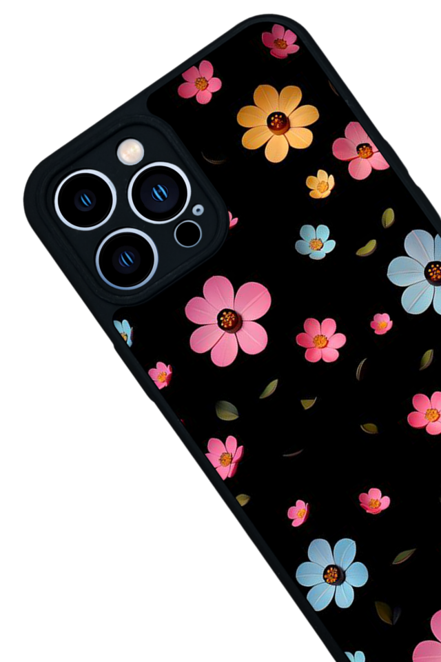 iPhone 12 Pro Max Uyumlu Cicek Tasarımlı Glossy Premium Kılıf