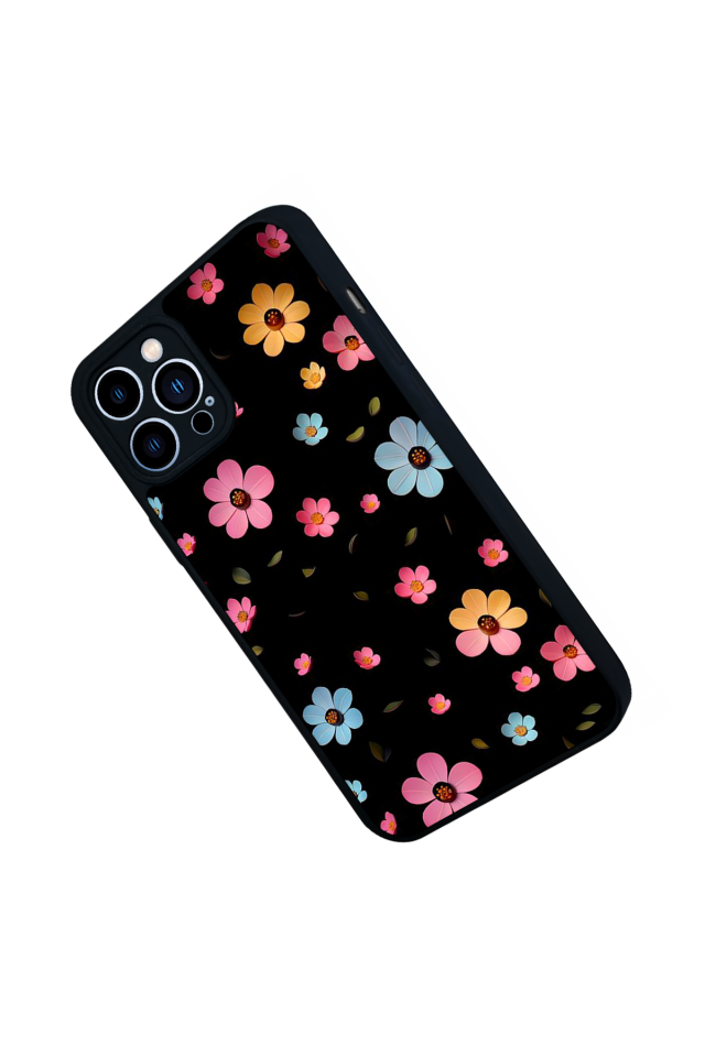 iPhone 12 Pro Max Uyumlu Cicek Tasarımlı Glossy Premium Kılıf