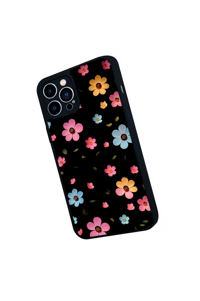 iPhone 12 Pro Max Uyumlu Cicek Tasarımlı Glossy Premium Kılıf