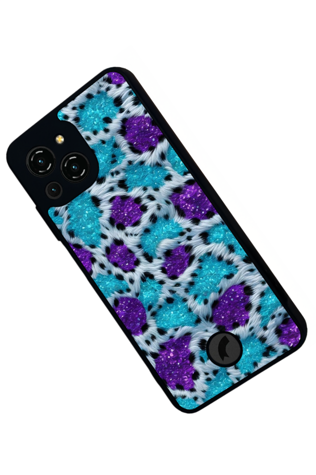 Reeder S23 Pro Max Uyumlu Hologram Leopar Tasarımlı Glossy Premium Kılıf