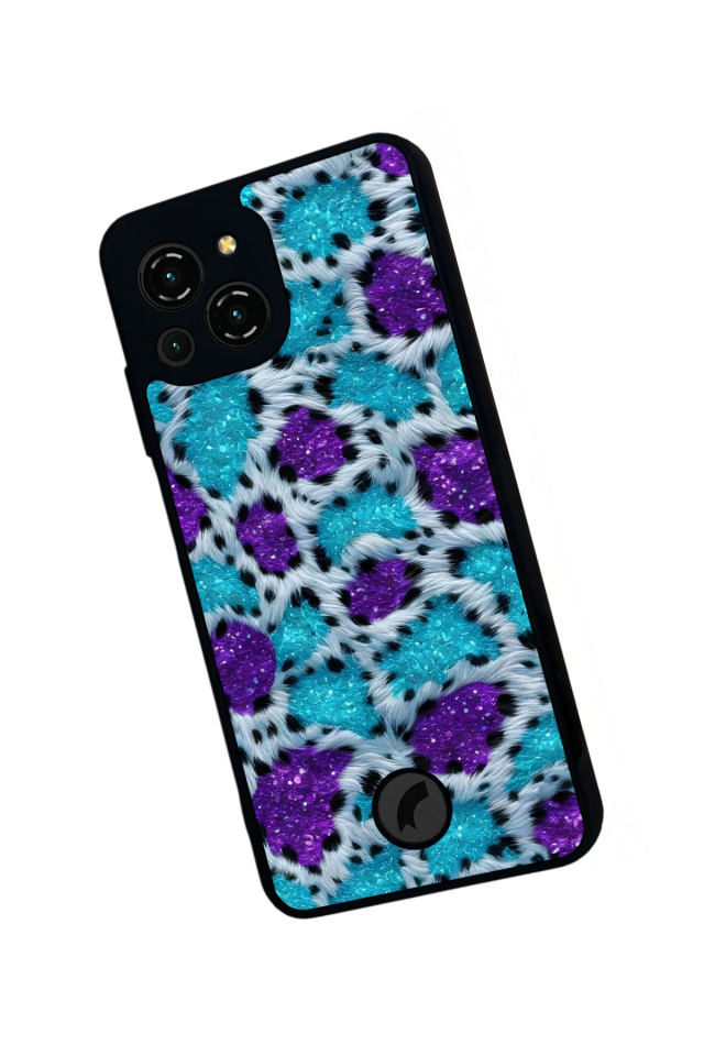 Reeder S23 Pro Max Uyumlu Hologram Leopar Tasarımlı Glossy Premium Kılıf