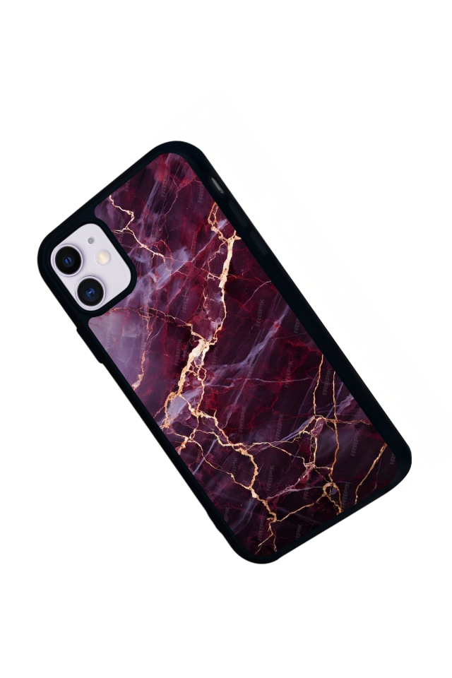 iPhone 11 Uyumlu Mermer Marble Tasarımlı Glossy Premium Kılıf