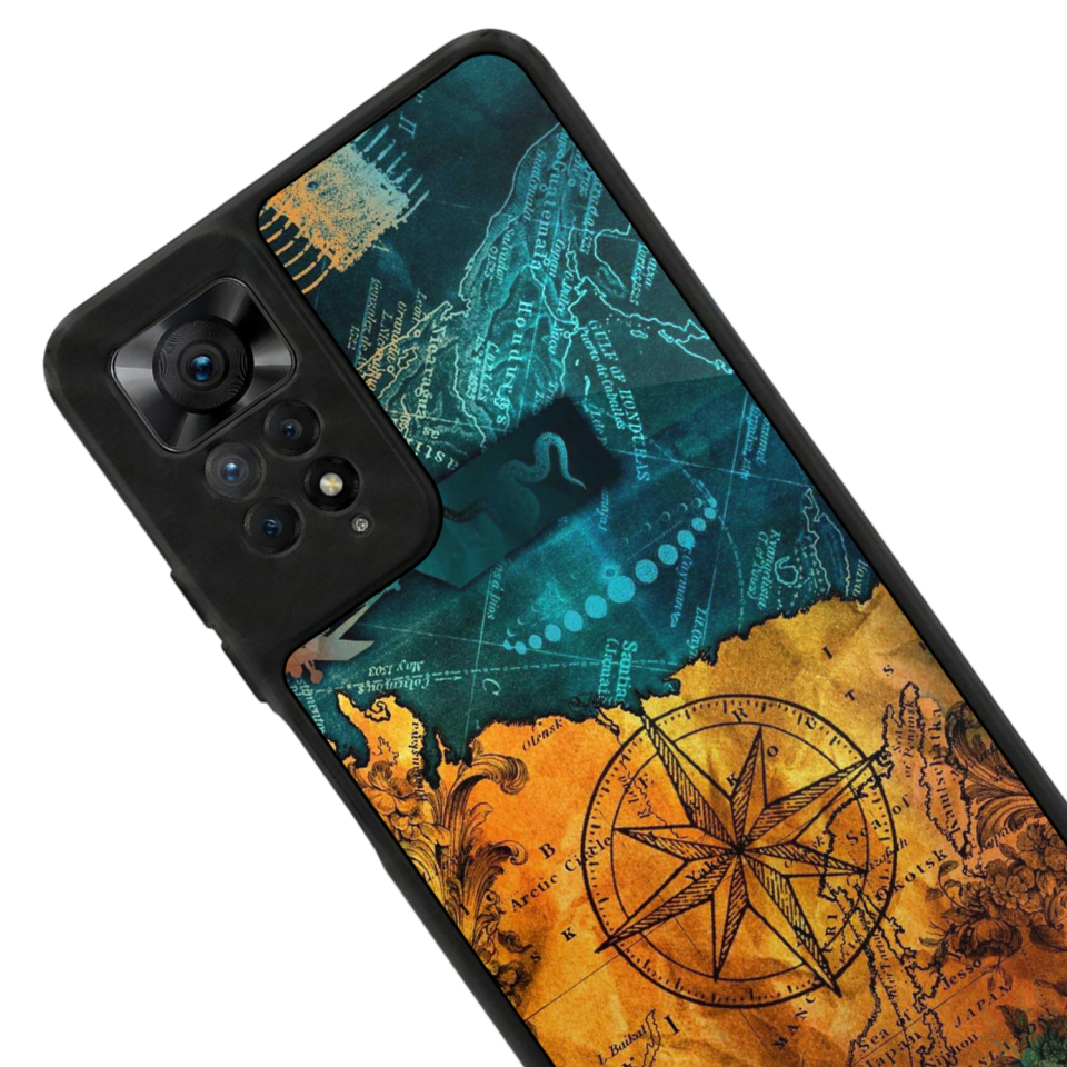 Xiaomi Redmi Note 11 Pro Uyumlu Pusula Tasarımlı Glossy Premium Kılıf