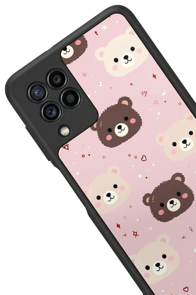 Samsung Galaxy M32 Uyumlu Ayı Tasarımlı Glossy Premium Kılıf