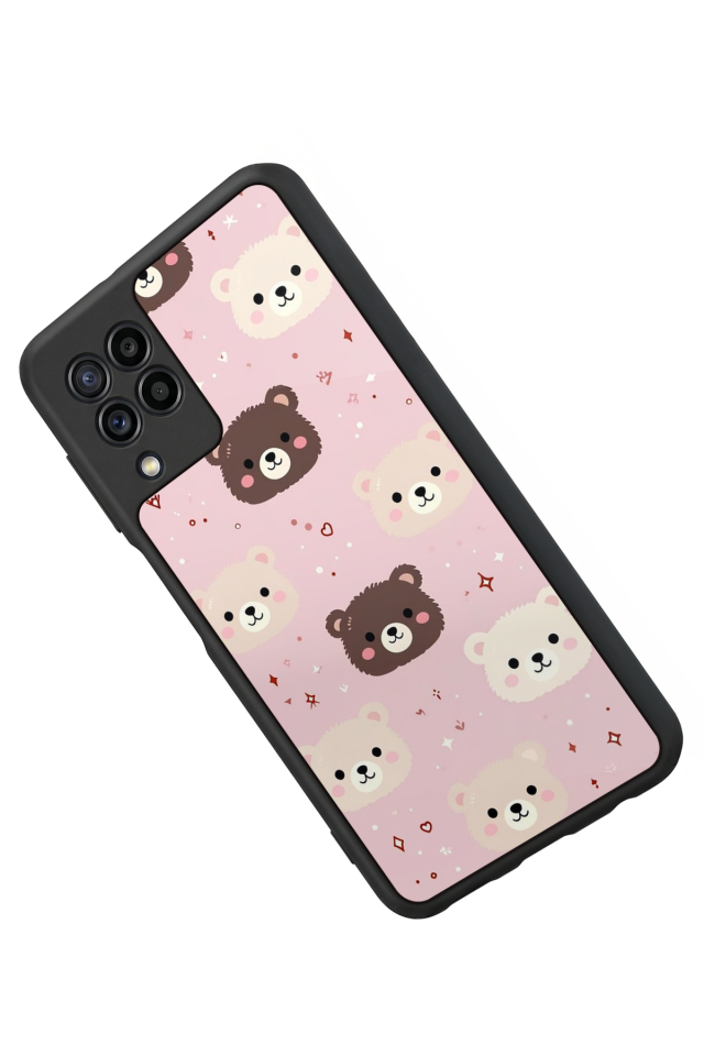 Samsung Galaxy M32 Uyumlu Ayı Tasarımlı Glossy Premium Kılıf