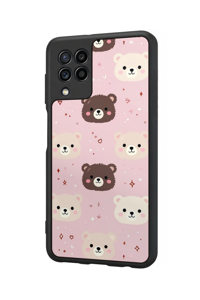 Samsung Galaxy M32 Uyumlu Ayı Tasarımlı Glossy Premium Kılıf