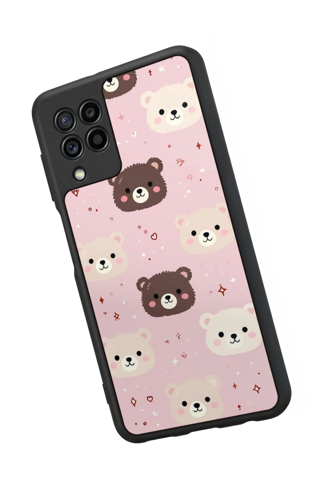 Samsung Galaxy M32 Uyumlu Ayı Tasarımlı Glossy Premium Kılıf